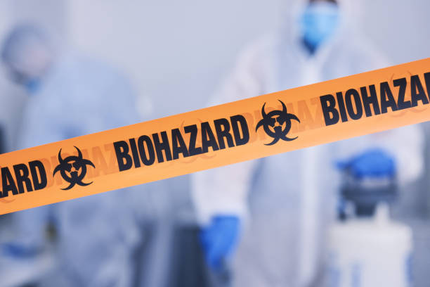 Professional Biohazard Cleanup technician working in Crystal, MI